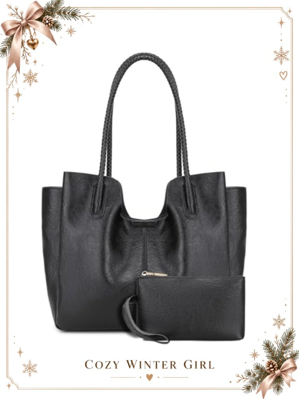 Hobo Shoulder Bag Set with Change Purse Retro Designer Handbag